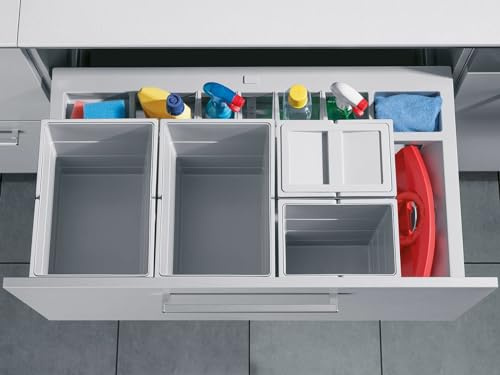 Hailo 4fach Abfalleimer Separato-K XS Inset 90.4/52 2x8L 2x18L Staufach Kehrset