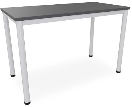 Dila GmbH Schreibtisch Verschiedene Größen und Farben, Konferenztisch graues Metallgestell, Stabiler Besprechungstisch Arbeitstisch, Bürotisch (B: 120 cm x T: 60 cm, Anthrazit)