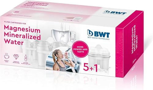 BWT Filterkartusche Magnesium Mineralized Water 5+1 | mit Magnesium Wasserfilter Trinkwasser | für Speisen & Getränke | Filtert Kalk, Chlor, Blei & Kupfer | für Wasserhärte bis 14,9°dH geeignet