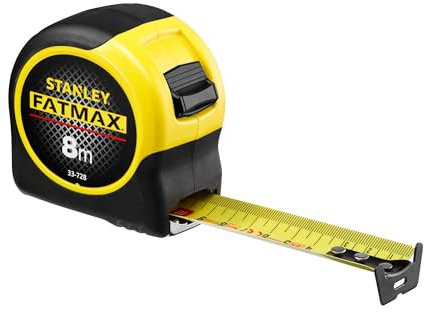 STANLEY Tape Measure Blade Armor 8 M Metric Shock Resistant with Mylar Coating and Cushion Grip 0-33-728