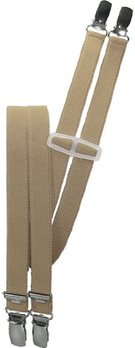 Harrys-Collection Schmale Hosenträger für Herren - 4 Stabile Clips - H-Form - Made in Germany - 18mm Breit - Elastisch & Längenverstellbar (120cm), Farben:beige