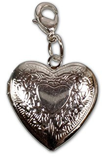 Alpenflüstern Trachten-Anhänger Amulett-Herz klein für Charivari oder Trachtenkette (silber-farben) AAH063