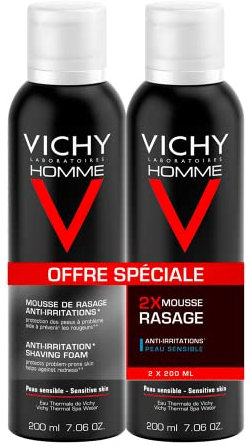 Vichy Homme Sensi Shave Rasierschaum Antiirritationen, 2er Pack (2 x 200ml)