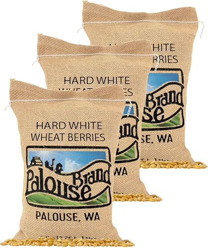 Palouse Brand Certified Glyphosate Residue Free | Hard White Wheat Berries | 15 LBS | 3 Pack | Family Farmed in Washington State | Non-GMO Project Verified | Kosher
