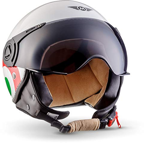 MOTO Helmets® H44 Jet-Helm · Motorrad-Helm Roller-Helm Scooter-Helm Bobber Mofa-Helm Chopper Retro Cruiser Vintage Pilot Biker · ECE Visier Schnellverschluss Tasche XS–XL (53-62cm)