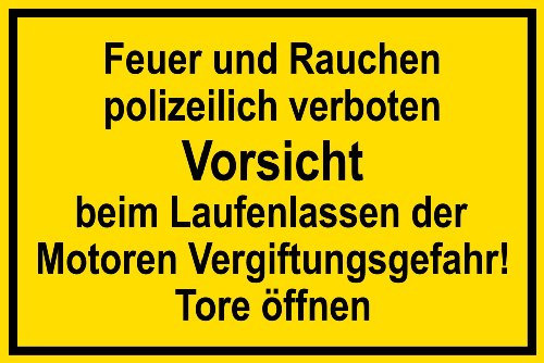 Warnschild aus Folie - Feuer und Rauchen polizeilich verboten - 30 X 20 cm