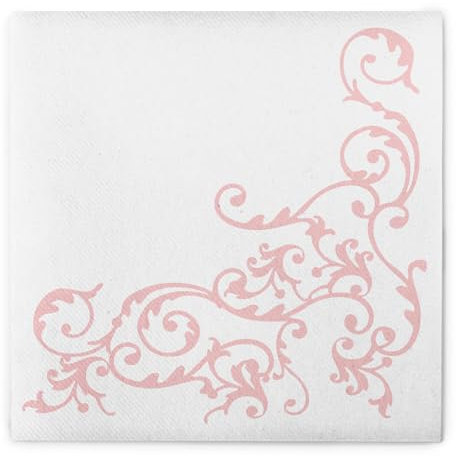 Mank Airlaid Servietten 40x40 cm Premium Einweg-Serviette textilähnlich und saugstark perfekt für Hochzeit & Partys 50 Stück Pomp in Rosa Weiß Pink