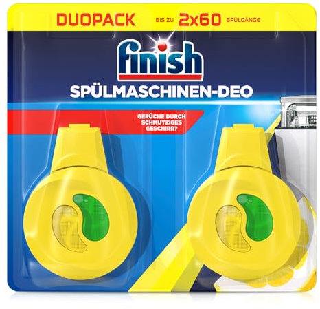 Finish Spülmaschinen-Deo Citrus und Limette – Deo für den Geschirrspüler – Gegen schlechte Gerüche – 1 x 2 Stück
