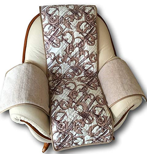 Alpenwolle Wende Sesselschoner Nizza 3-teilig Überwurf Sesselauflage Sitzauflage Sesselüberwurf Baumwolle-Satin/Merinowolle in Wellenoptik Made in Germany