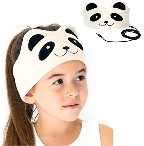 CozyPhones Casque pour Enfants modèle Panda Bandeau Confortable avec Casque, sûr léger, Facile à Mettre – Thèmes Amusants et stylés