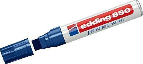 Edding 850 blau 5pièce (S) Permanentmarker, – Permanentmarkern (blau, blau, weiß, Kunststoff, 1,6 cm, 5 Stück (S))