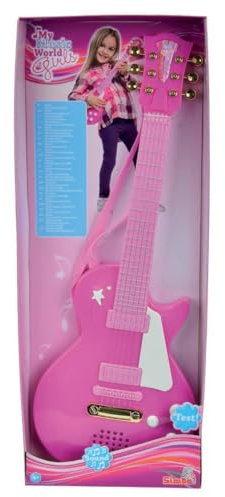 Simba 106830693 - My Music World Girls Rockgitarre, Metallsaiten, Gurt, 56cm, ab 4 Jahre