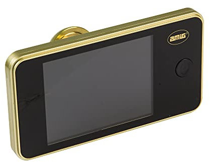 Amig - Mirilla Digital DW 3.2 para Puertas con Pantalla LCD de 3,2''- Dorado - Visor con Cámara que Proporciona Visión de Imágenes Claras - Ángulo de visión:160° - Fácil Instalación y Uso