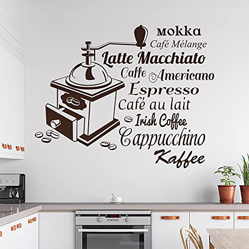 Wandtattoo Kaffee Nr. 3 Wandtattoo in 6 Größen - Wandaufkleber Wall Sticker - Dekoration, Küche, Wohnzimmer, Schlafzimmer, Badezimmer