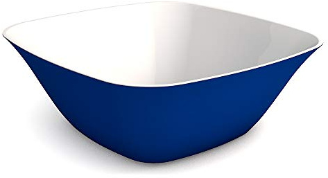 ORNAMIN Servierschüssel Elegant – 2400 ml Eckige Salatschüssel Zweifarbig – Bruchstabil, Leicht & Stapelbar – BPA-frei – Ideal für Buffet, Hochzeit & Foodtruck – Made in Germany