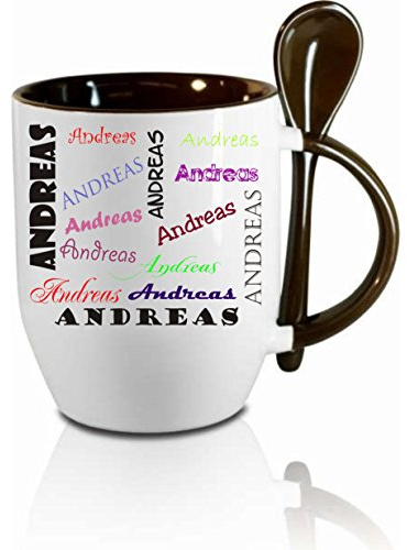 Tasse mit Löffel Namenstasse (Wunschname) Löffeltasse, Kaffeetasse mit Motiv,Bürotasse, bedruckte Tasse mit Sprüchen oder Bildern - auch individuelle Gestaltung nach Kundenwunsch