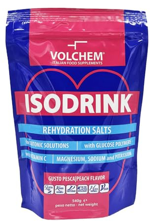 Volchem Isodrink, Integratore Alimentare di Sali Minerali e Maltodestrine, a Base di Polimeri di Glucosio, con Magnesio, Sodio e Potassio (540 g, Pesca)
