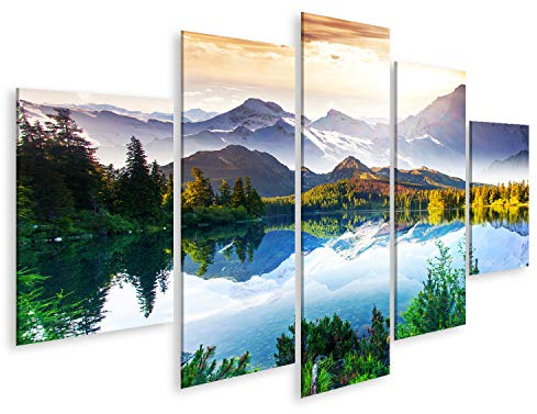islandburner Bild auf Leinwand See Fantastisch Sonniger Tag Berg Bilder Wandbilder Poster