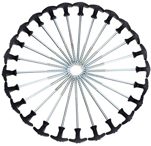 qeedo Spiralheringe T-Pegs, Zelthering Stahl 20 cm - 25 Stück