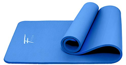 Fitem Tapis de Sol Ultra-Epais en Mousse Confort Haute Densité NBR - 183 x 60 x 1,5 cm ou 1 cm - pour Gym,Yoga, Sport, Gymnastique, Fitness, Pilates, Musculation (Bleu, 1.5 cm)