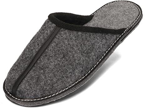 BeComfy Filttofflor för Män Tofflor Slipper Filt Sula Mycket Ljus Grå Svart 40 41 42 43 44 45 46 EU (Grå, Europeiska skostorlekar, Vuxen, Numeriskt, Medel, 44)