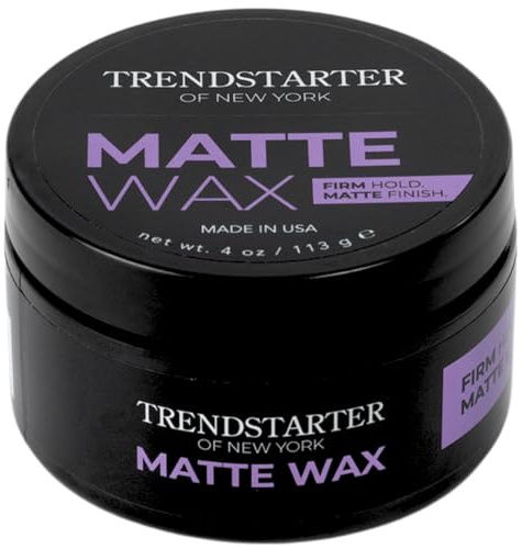 TRENDSTARTER - MATTE WAX (4oz) - Firm Hold - Matte Finish - Water Based All-Day Hold Hair Styling Pomade – Flake-Free Styling Wax for All Hair Types