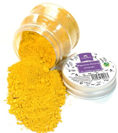 Camassia Pigmento mineral en polvo Amarillo | Pigmentos minerales y micas | Pigmento cosmético de alta pureza - Óxido de hierro | 10gr