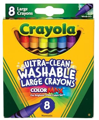 CRAYOLA Ultra Clean Large Washable Crayons, School Supplies, 8 Count