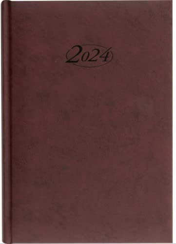Stylex 43765 Buchkalender 2024 Chefkalender A5 Timer bordeaux