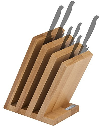 Arte Legno Ceppo portacoltelli, legno di faggio, naturale, 9 coltelli