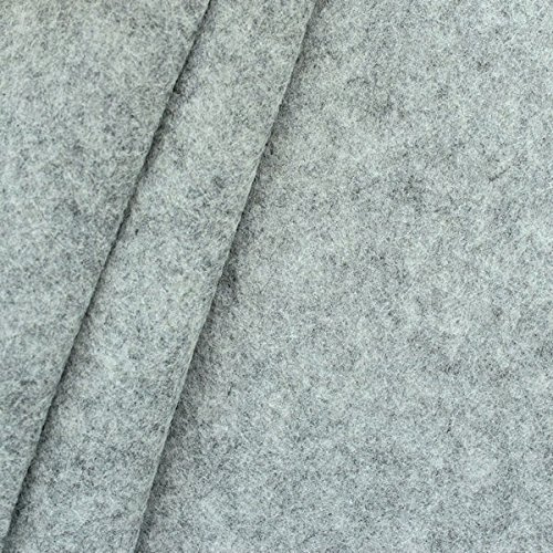 Bastel Filz Stoff Stärke 3,0mm Breite 90cm Meterware Hell-Grau meliert