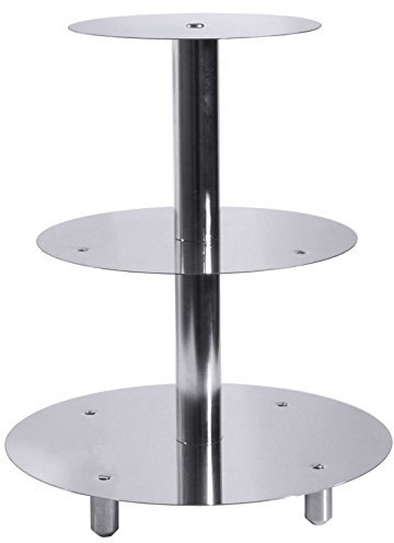 Tarta de pisos Con Soporte/Boda Soporte de acero inoxidable 18/10, resistente,/altura: 39 cm, diámetro de diámetro. 20, 26 y 32 cm | ERK