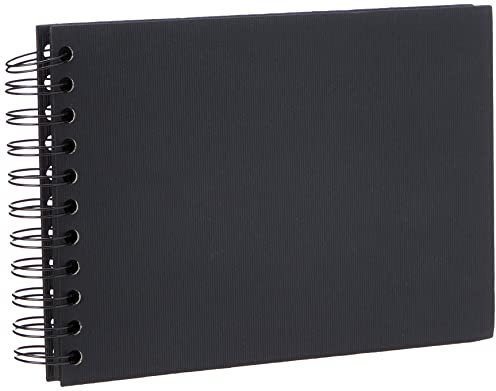 Rössler Papier 1329452700 - S.O.H.O. Wire-O Fotoalbum 195 x 145 mm, 40 schwarze Seiten, Schwarz, 1 Stück
