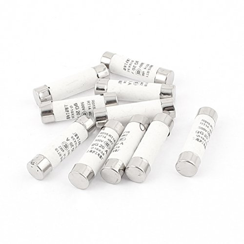 Sourcingmap Multimeter 10 x 38mm Cylinder Fast Blow Ceramic Fuse AC 500V 20A 10pcs