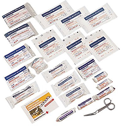 DIN 13160 Nachfüllset für Erste Hilfe Tasche, Sanitätsumhängetasche, 45-teilig