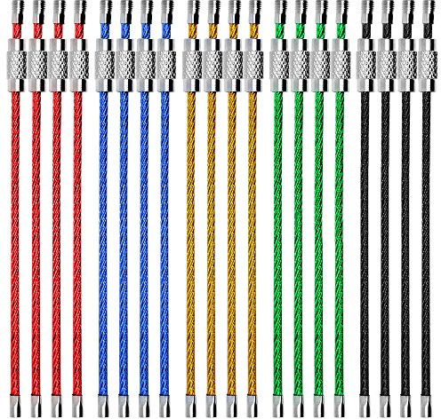 20pcs Draht Schlüsselanhänger, Schlüsselanhänger Senhai 2mm Kabelschleifen Edelstahl-Zahnrad für hängende Gepäck Tag, Keyrings und ID-Tag Keepers