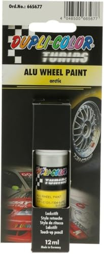 Duplicolor 665677 Tuning Stylo de Retouche Peinture Alu Wheel Paint Artic, 12 ML