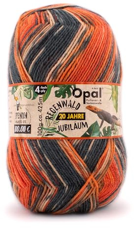 Opal Sockengarn - Regenwald X - 4 fach 8460 Uganda-Timmi