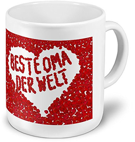 digital print XXL Jumbo-Namenstasse Beste Oma der Welt - XXL Jumbotasse mit Design Blumenherz - Namens-Tasse, Namens-Krug, Becher, Mug