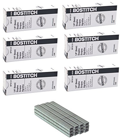 Bostitch Premium Heftklammern für P3 Zange Hefter, Bein, 0,63 5.000 pro Box (SP191/4) 6 Boxes of 5,000
