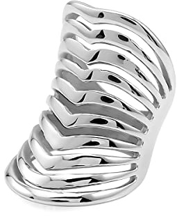 COUYA Polished Stainless Steel Split Style Ring Multilayer Stacked Knuckle Finger Rings Band (9)