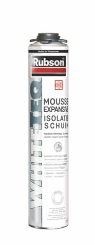 Rubson Mousse Expansive WhiteTeq Pistolable Blanc (aérosol de 750 ml) – Isolation thermique & phonique haute performance, structure dense, jusqu’à 33L, résistante UV