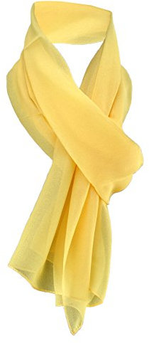 TigerTie Damen Chiffon Halstuch gelb Uni Gr. 160 cm x 36 cm - Schal