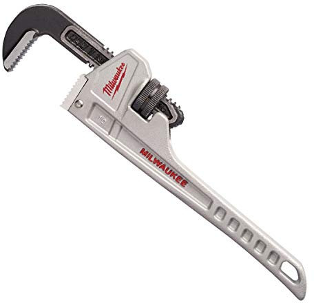 Milwaukee 48 22 7210 10-Inch Aluminium Pipe Wrench - Red