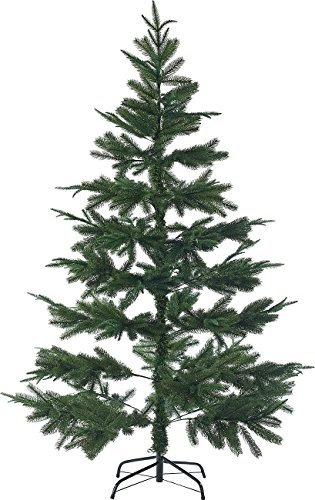 infactory Künstlicher Christbaum: Künstlicher Weihnachtsbaum, 180 cm, 1071 PE-Spitzen, mit Ständer, grün (Weihnachtsbaum Zusammenstecken, Kunsttanne, Weihnachtskugel)
