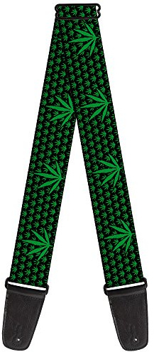 Buckle-Down GS-W31335 Marihuana Garden Schwarz/Grün Gitarrengurt