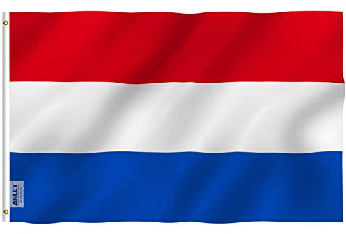 ANLEY Fly Breeze 3x5 Foot Netherlands Flag - Vivid Color and UV Fade Resistant - Canvas Header and Double Stitched - Holland National Flags Polyester with Brass Grommets 3 X 5 Ft
