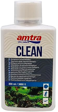 Amtra Clean - Depuratore naturale per l'acqua degli acquari, con microorganismi che eliminano ammoniaca e nitriti, riduce i cambi d'acqua, 300 ml