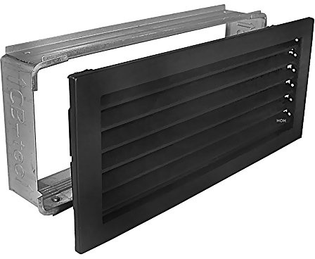 Kaltluftgitter KG 3515 S Schwarz 350 x 150 mm Lüftungsgitter mit Einbaurahmen | mit Einbaurahmen