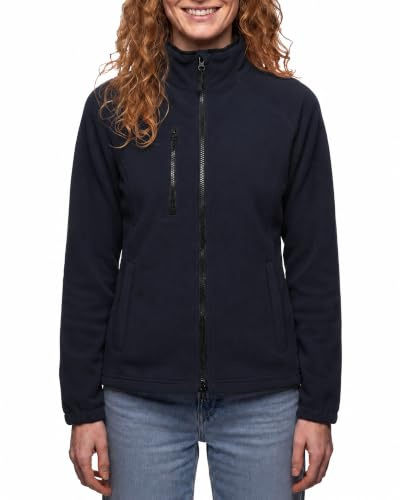 Happy Clothing Damen Fleecejacke ohne Kapuze - Atmungsaktive Microfleecejacke mit Brusttasche und Reißverschluss, figurbetonter Schnitt, Outdoor-Jacke für Herbst Winter, Übergangsjacke mit Kragen